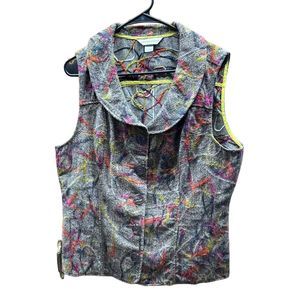 Christopher & Banks Graffiti Art Colorful Sleeveless Vest Womens Size XL